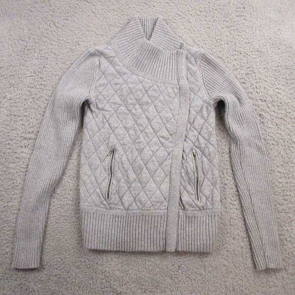 Margaret O'Leary Womens‎ Quilted Sweater size XS Full Zip Cotton Blend - Picture 1 of 10